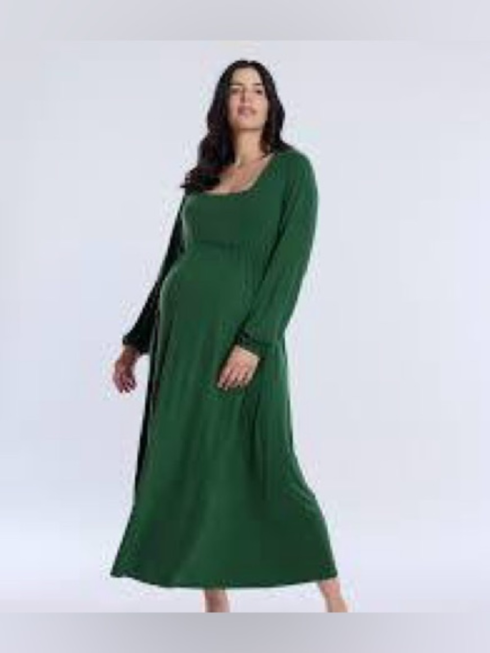 Motherhood Maternity Green Long Sleeve Maxi Dress